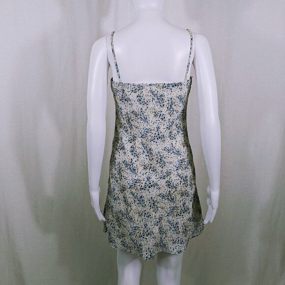 Vintage 90s Rampage Blue Floral Spaghetti Strap Sun Dress Size 3 - Picture 2 of 5